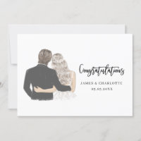 Bride and Groom Congratulations Wedding Card