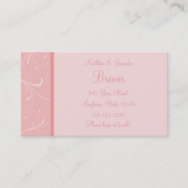 Bride and Groom Contact Information Card (Front)