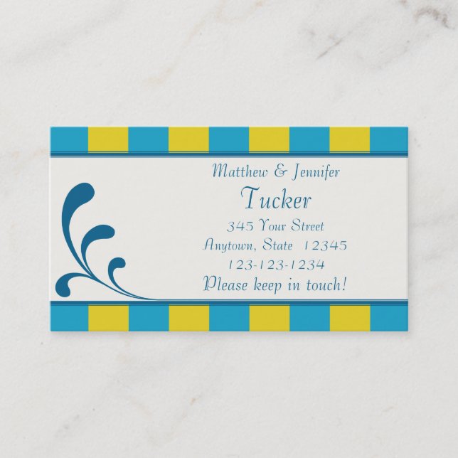 Bride and Groom Contact Information Card (Front)