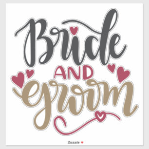 Bride And Groom Contour Sticker