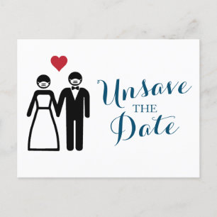Bride and Groom (couple) Unsave the Date Announcement Postcard