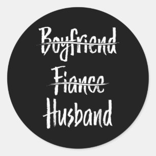 Bride And Groom Couples Boyfriend Fiance Husband W Classic Round Sticker
