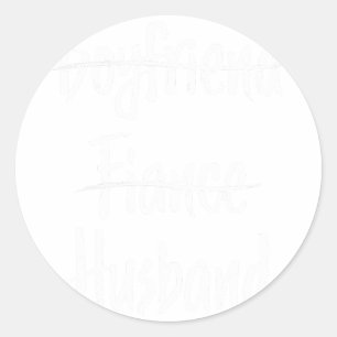 Bride And Groom Couples Boyfriend Fiance Husband W Classic Round Sticker