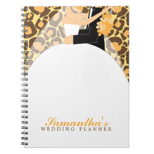 Bride and Groom Custom Wedding Planner {leopard} Notebook
