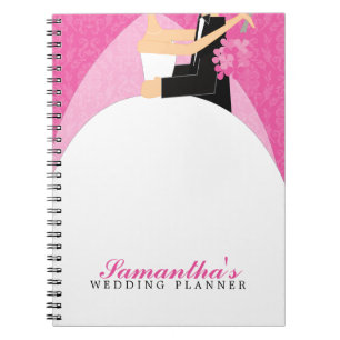 Bride and Groom Custom Wedding Planner {pink} Notebook