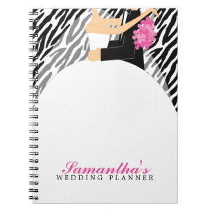 Bride and Groom Custom Wedding Planner {zebra} Notebook