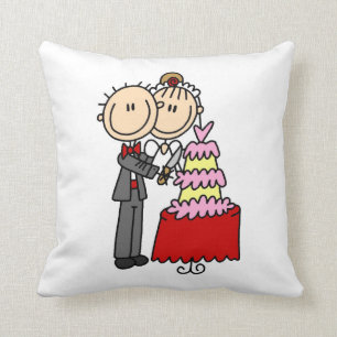 Bride and Groom Cut the Cake T-shirts and gifts Cushion
