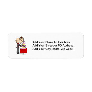 Bride and Groom Cut the Cake T-shirts and gifts Return Address Label