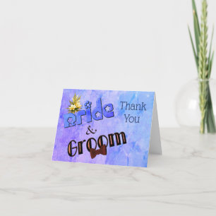 Bride And Groom Cute Personalised Wedding  Thank You Card