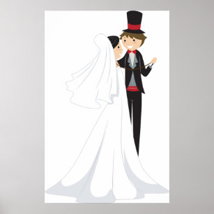 Bride And Groom Dancing Poster