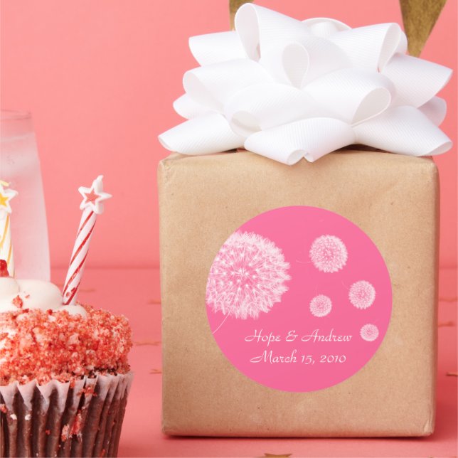 Bride and Groom Dandelion Sticker (Party)