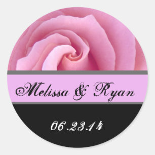 Bride and Groom DATE Sticker PINK Rose