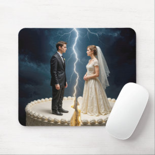 Bride and Groom Divorce Cake Mouse Pad