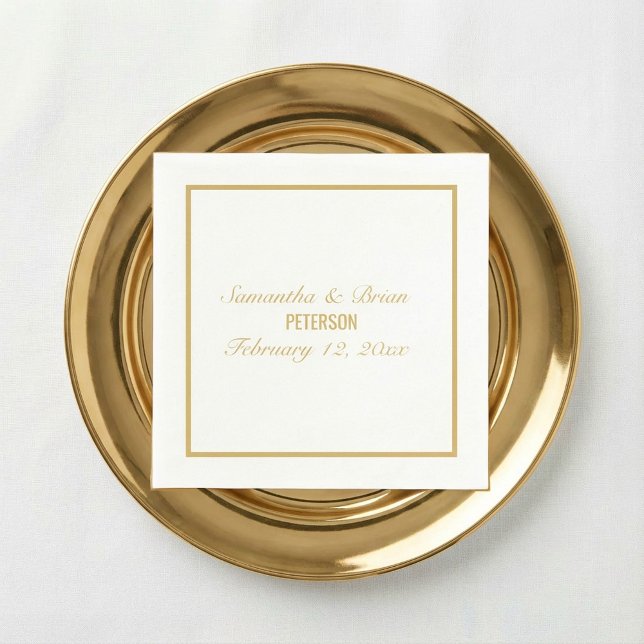 Bride and Groom elegant gold wedding napkin (Creator Uploaded)