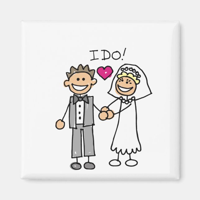 Bride and Groom Exchange Vows Save The Dates Magnet (Front)