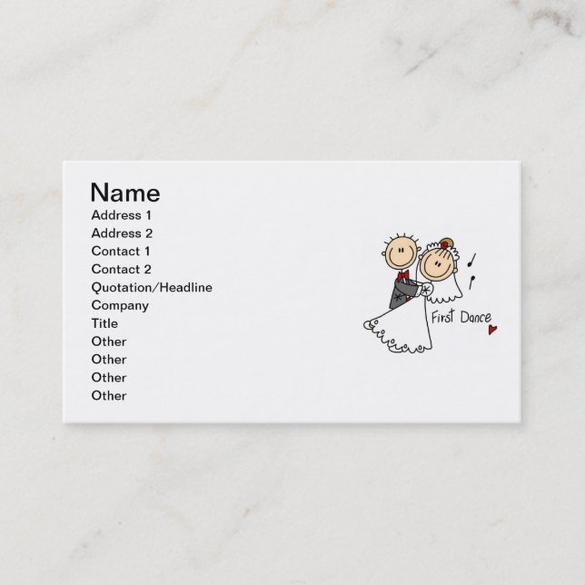 Bride and Groom First Dance T-shirts and gifts Business Card (Front)