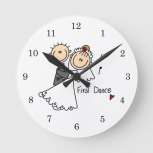Bride and Groom First Dance T-shirts and gifts Round Clock