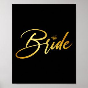 Bride And Groom Husband And Wife Matching Wedding  Poster