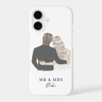 Bride and Groom Illustration Case-Mate iPhone Case