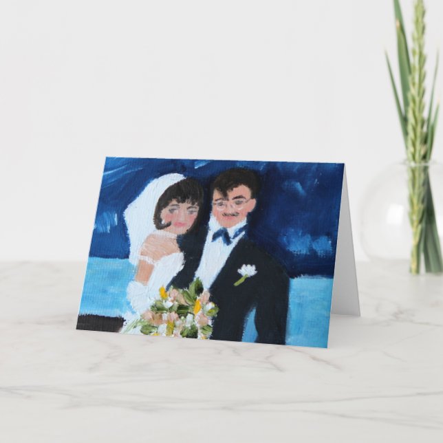 Bride and Groom in France Note Card (Front)