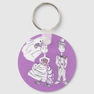 Bride and Groom Key Ring