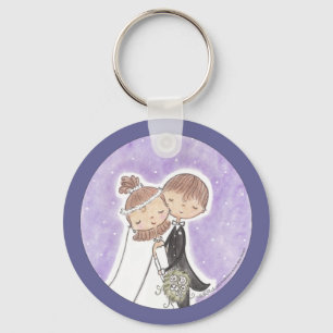 Bride and Groom Kids Key Ring