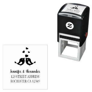 Bride and Groom love birds wedding Self-inking Stamp