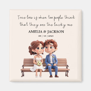 Bride and Groom Love Quotes Wedding Favours Magnet