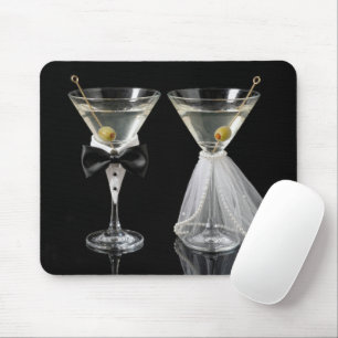 Bride and Groom Martini Cocktails Mouse Pad