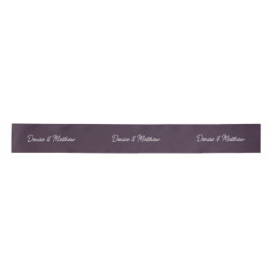 Bride and Groom Midnight Plum Satin Ribbon