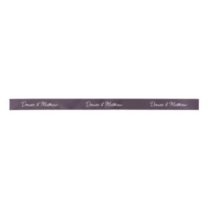 Bride and Groom Midnight Plum   Satin Ribbon