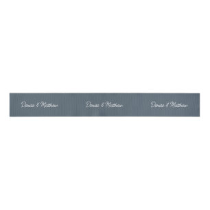 Bride and Groom Midnight Teal Grosgrain Ribbon