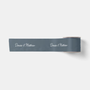 Bride and Groom Midnight Teal Satin Ribbon