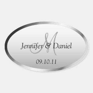 Bride And Groom Monogram Wine Labels