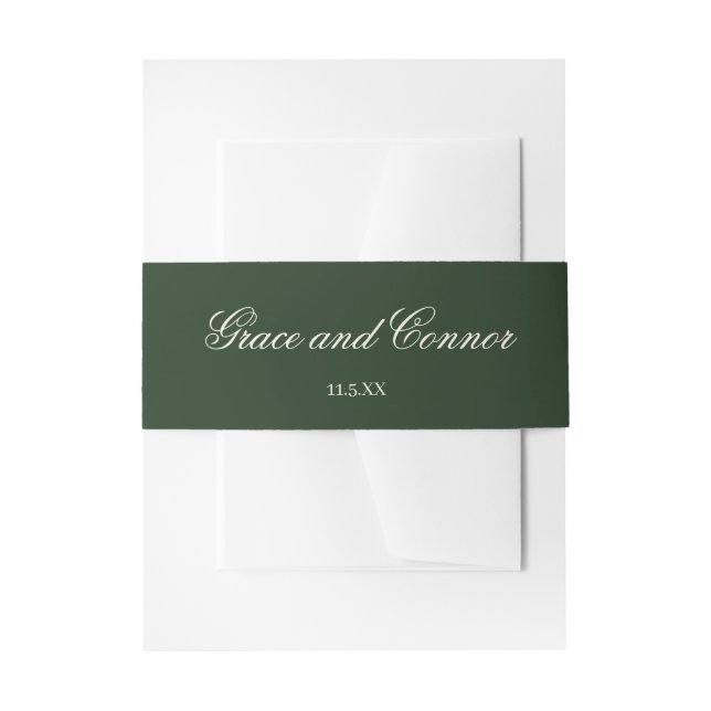 Bride and Groom Names Classic Wedding Invitation Belly Band (Front Example)