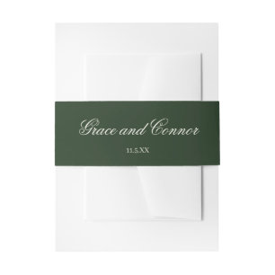 Bride and Groom Names Classic Wedding Invitation Invitation Belly Band