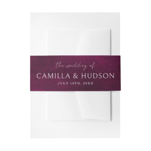 Bride and Groom Names Jewel Wedding Invitation Belly Band