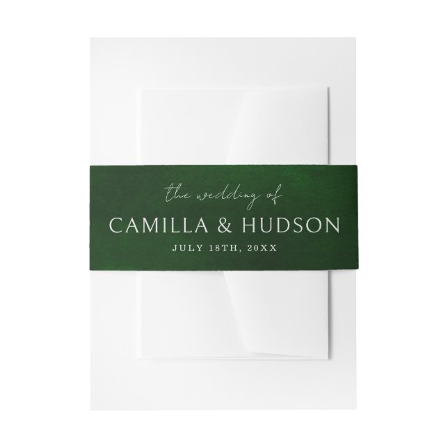Bride and Groom Names Jewel Wedding Invitation Invitation Belly Band (Front Example)