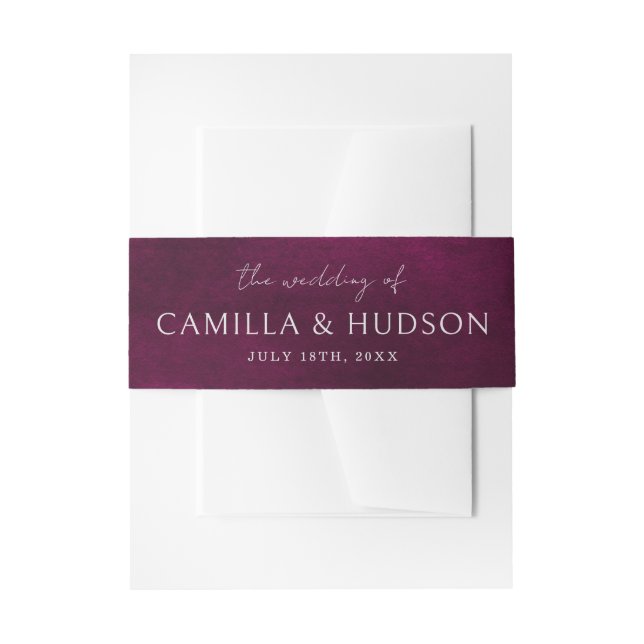 Bride and Groom Names Jewel  Wedding Invitation Invitation Belly Band (Front Example)