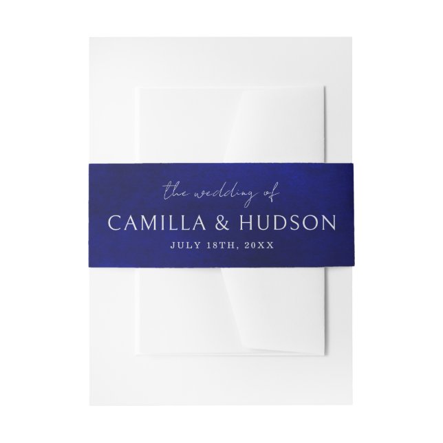 Bride and Groom Names Jewel Wedding Invitation Invitation Belly Band (Front Example)