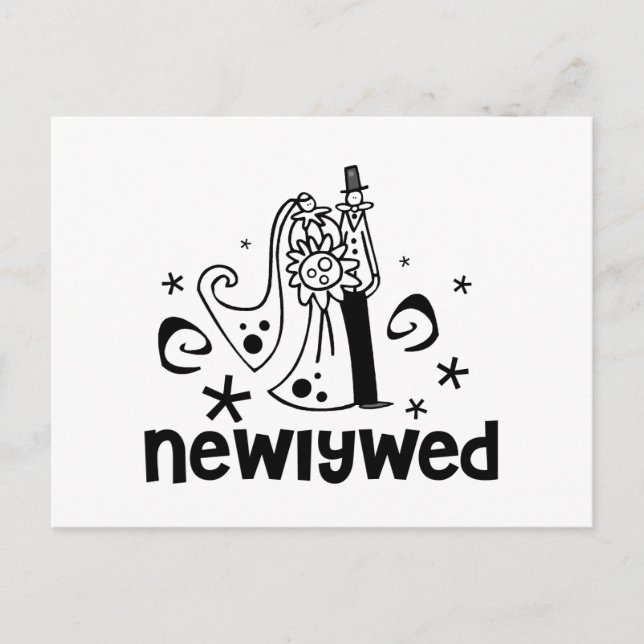 Bride and Groom Newlywed Announcement Postcard (Front)