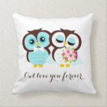 Bride and Groom Owls Cushion<br><div class="desc">Adorable throw pillow features a cute illustration of two owls and it is perfect for weddings or anniversaries. Personalise it with your wedding date,  names,  or any text of your choice.</div>