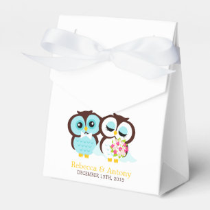 Bride and Groom Owls Wedding Favour Box