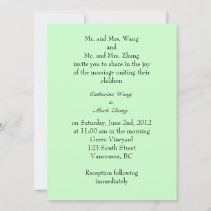 Bride and groom parents'  invitation, wedding invitation