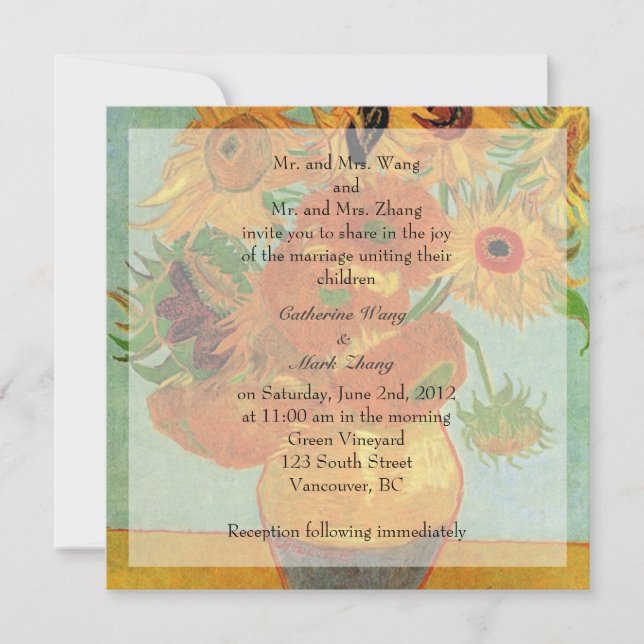 Bride and groom parents'  invitation, wedding invitation (Front)