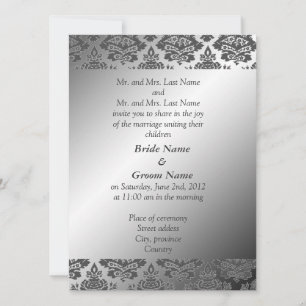 Bride and groom parents' wedding invitation