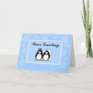 Bride and Groom Penguin Card