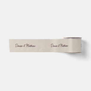 Bride and Groom Perfectly Pale Beige Satin Ribbon