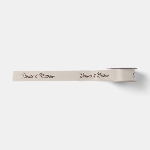 Bride and Groom Perfectly Pale Beige Satin Ribbon
