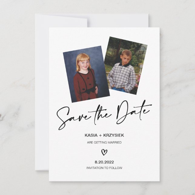 Bride and Groom Photo Save the Date Invitation (Front)